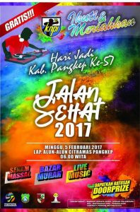 Dalam Rangka Hut Kab Pangkep, Mari kita meriahkan Jalan Sehat 2017
